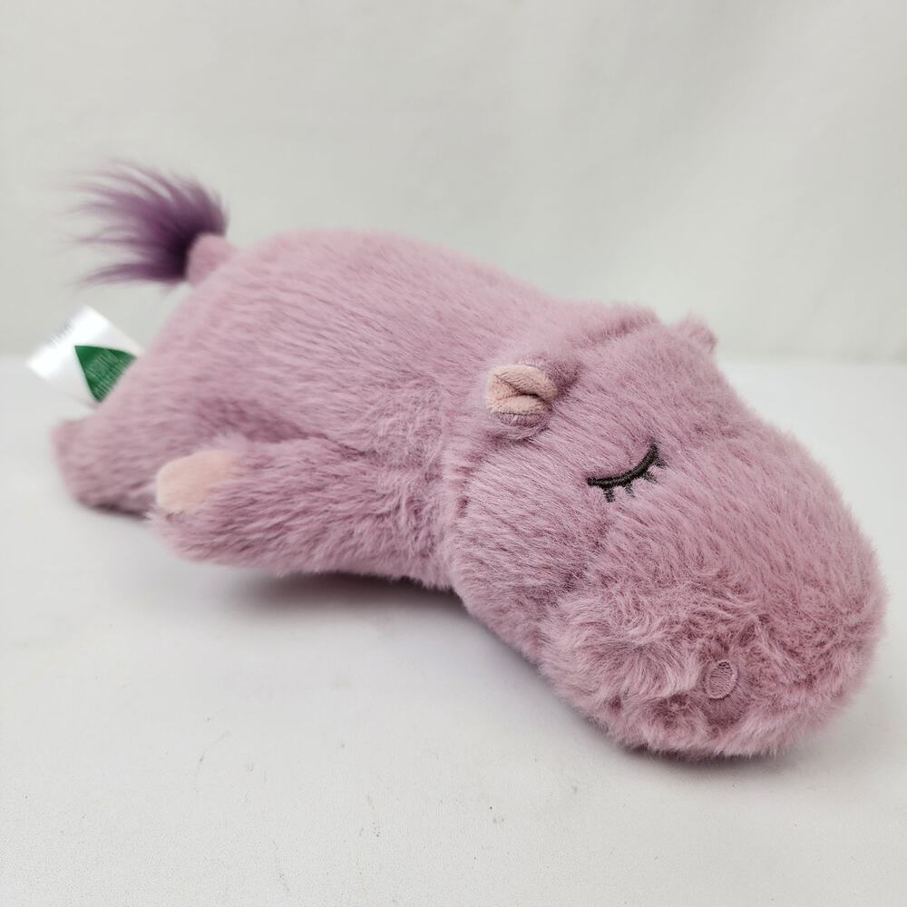 Portland Plush Harper Purple Hippopotamus Plush 12" Hippo Sleeping Stitched Eyes